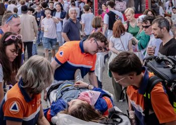 alt = la protection civile mobilisée lors de la foire au jambon