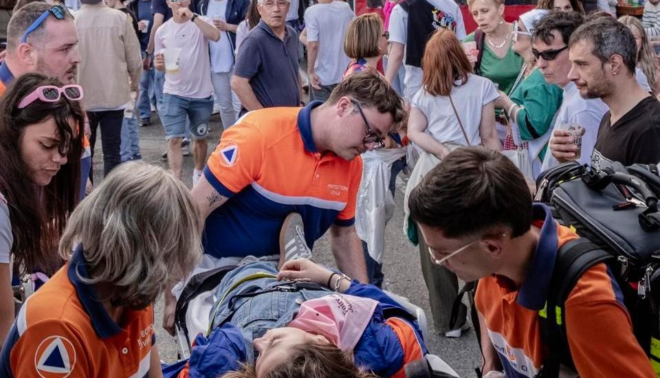 alt = la protection civile mobilisée lors de la foire au jambon